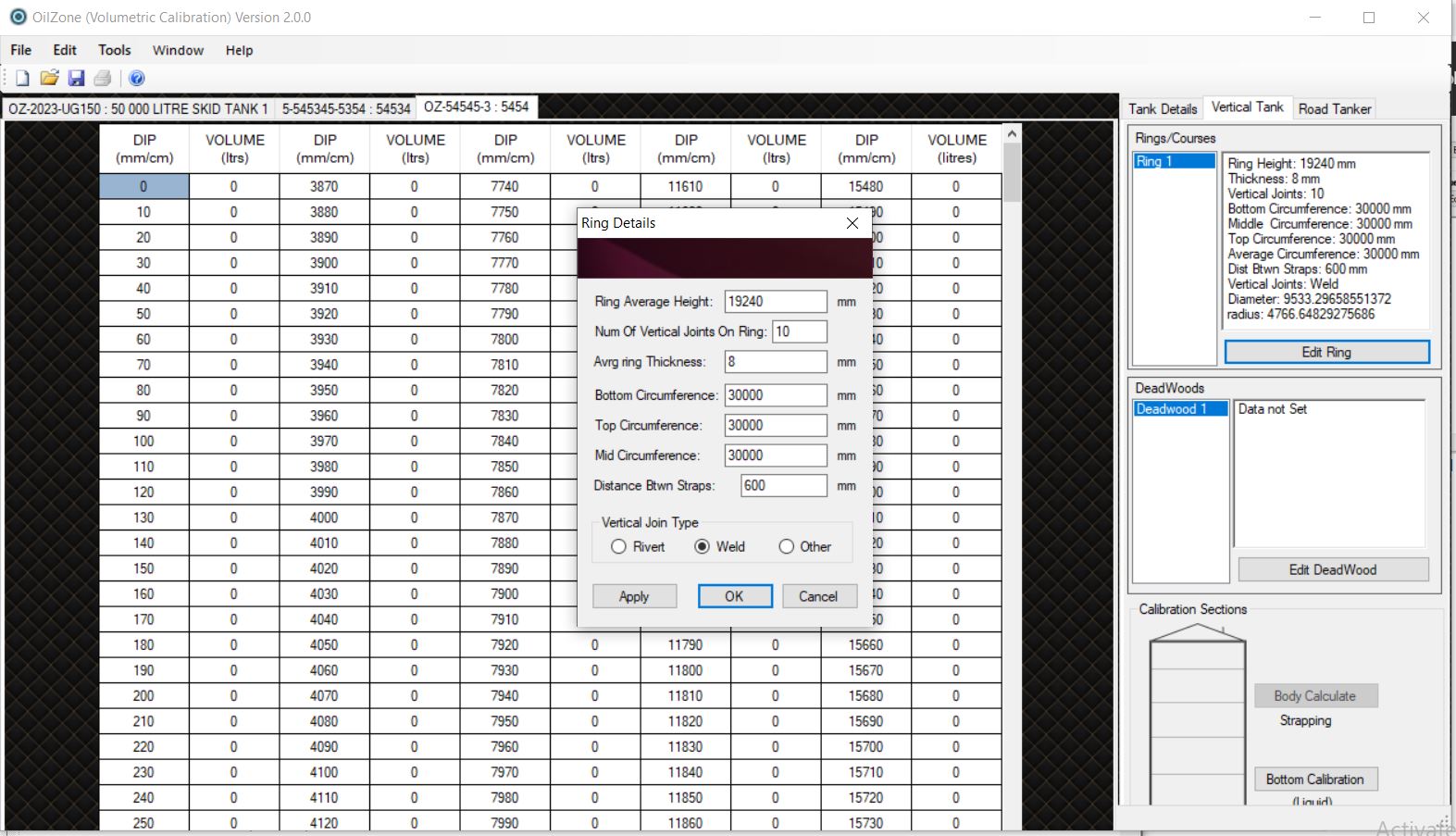 Storage Tank calibration Software